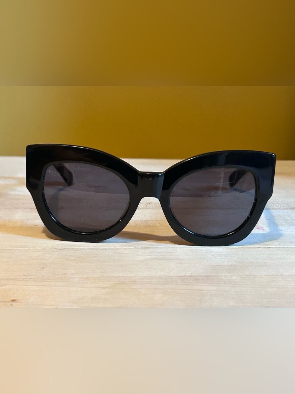 Karen Walker Black Cat-Eye Women's Sunglasses - Picture 3 of 9